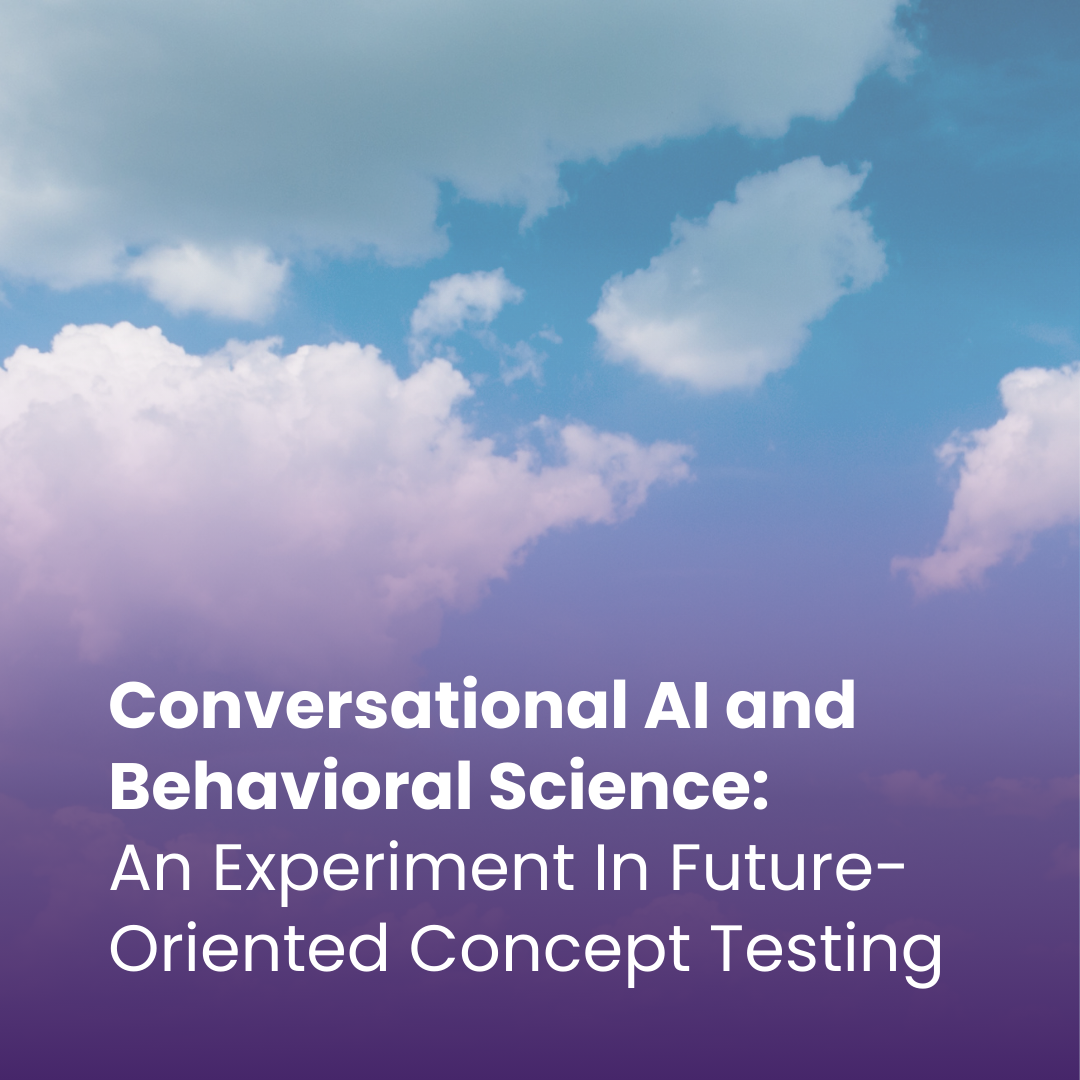 Conversational AI and Behavioral Science  An Experiment In Future-Oriented Concept Testing 